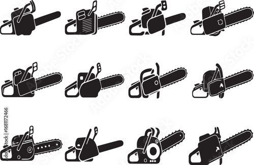 Chainsaw silhouette set