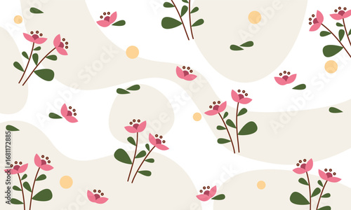 Wallpaper Mural Aesthetic flowers pastel color trendy background with organic shapes Torontodigital.ca