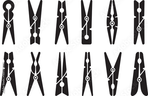 clothes pins silhouette set