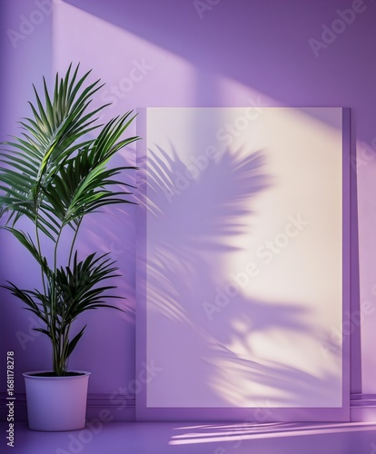 Health and wellness. Palm trees with a large blank sign.