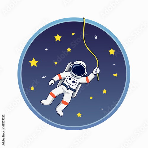 Astronaut Fishing Stars in Space