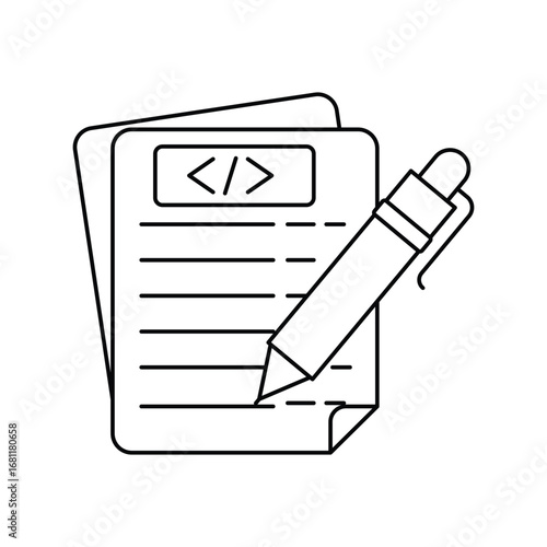 File lineal icon with white background vector stock illustration