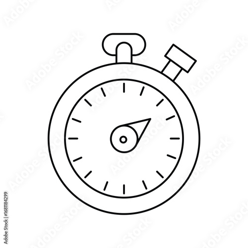 Stopwatch lineal icon with white background vector stock illustration