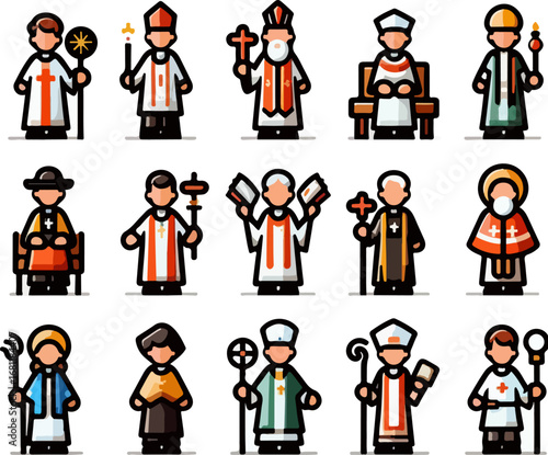 sketch vector illustration silhouette image design caricature icon logo symbol character of a pastor preaching about goodness bringing a message of peace in modern abstract style