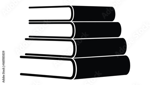 Stacked Literary Collection: A neat stack of books. Illustrative, minimalist representation of knowledge.