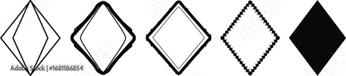 Diamond shapes vector illustration design graphic elements set