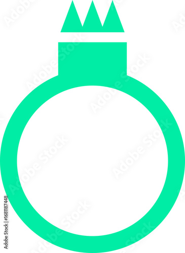 Turquoise knuckles icon in flat style.