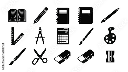 Collection of Essential Stationery: An elegant collection of stationery, meticulously arranged to capture the essence of creativity, planning, and organization.