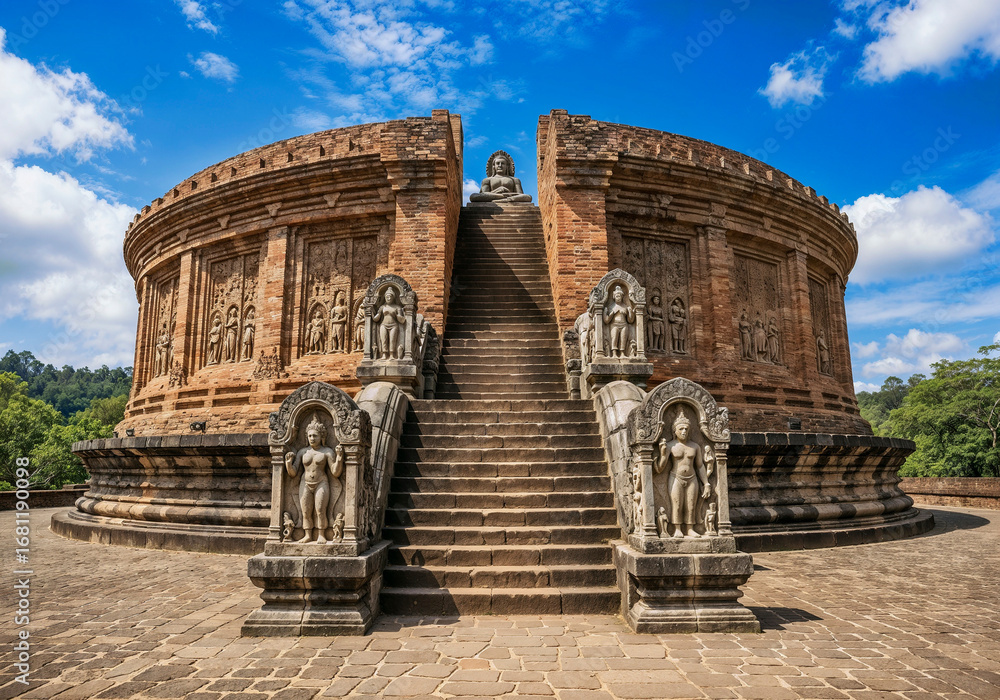 Obraz premium Ancient stupa with Buddha statue