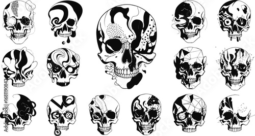Skull Art Collection, Vector Illustrations