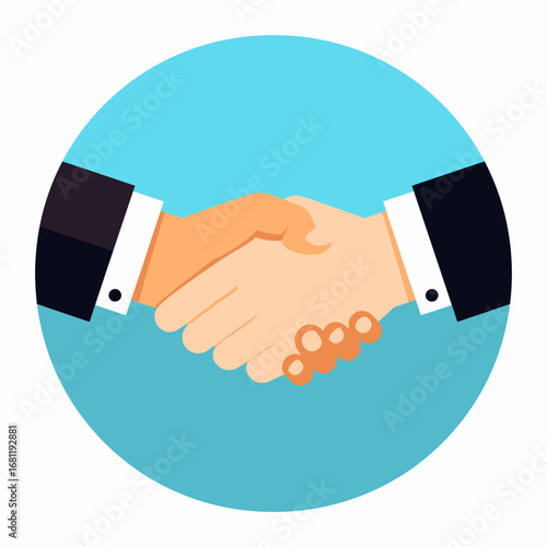 Two businessmen shaking hands, a symbol of a successful business deal or partnership.