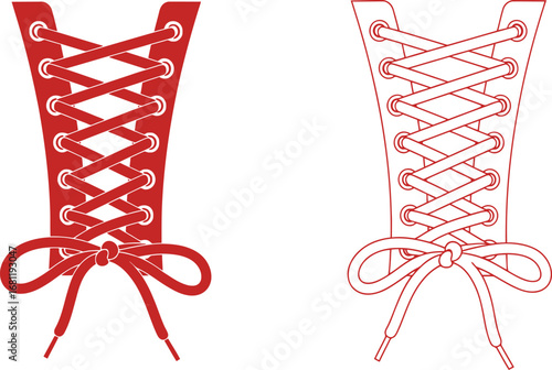 Shop corset lacing vector illustration fashion design red