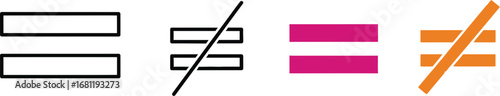 Equality and inequality mathematical symbols equal not equal sign
