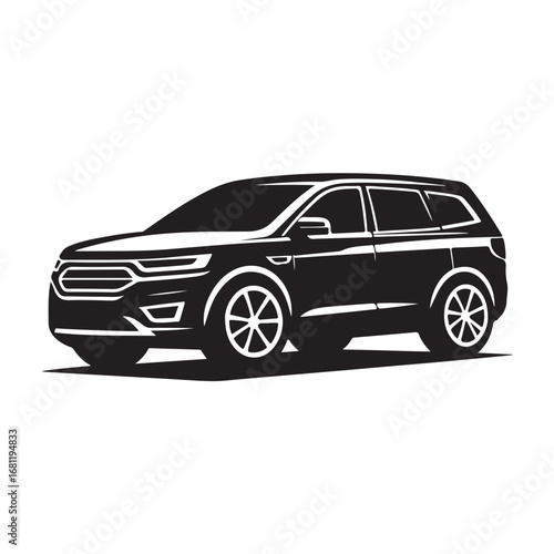 Automobile side view silhouette