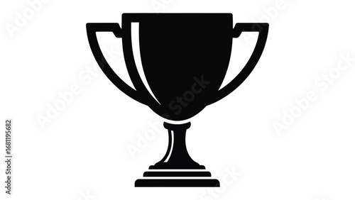 Iconic Trophy Silhouette: An elegantly rendered silhouette of a classic trophy cup, perfectly capturing the essence of victory and achievement. A timeless emblem for success and recognition.