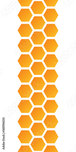 Geometric background. Hexagon seamless pattern. Honeycomb orange gradient
