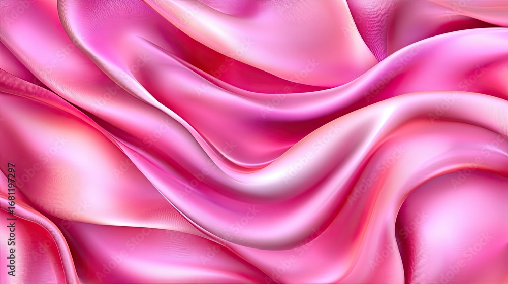 Obraz premium Soft Transparent Fabric with Delicate Pink Waves