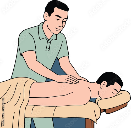 Massage Therapist Giving a Back Massage