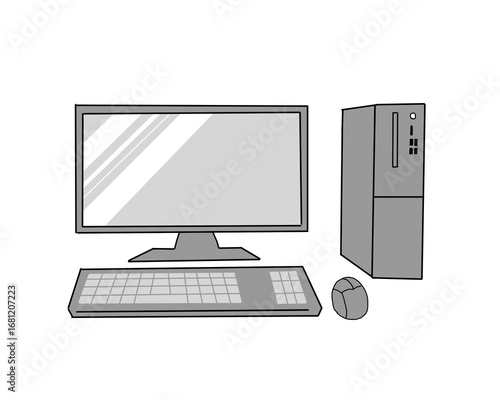 デスクトップPCのイラスト
