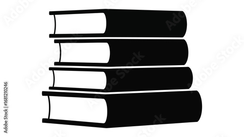 Books in Black and White: A minimalist artistic portrayal of a stack of bound volumes, exuding classic charm and understated elegance.
