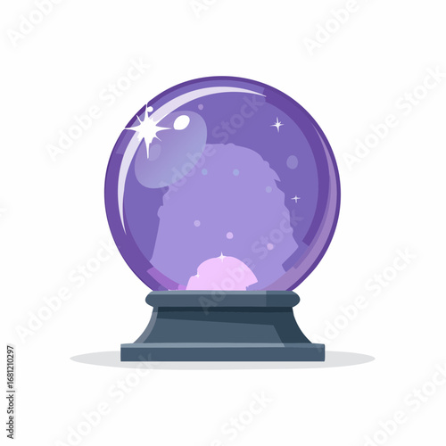 Crystal Ball Illustration A Vector Depiction of Divination and Fortune Telling, Isolated on White, Ready for Design