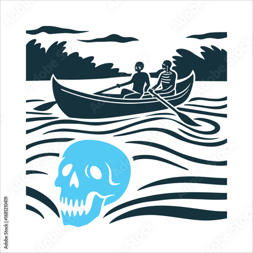 River of Souls: Boat Ride to the Afterlife Death Whisperers Abafana Bomlambo River waves forming a skull when viewed sideways