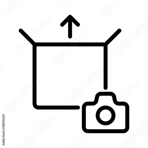 unboxing video outline icon. unboxing package black line illustration.