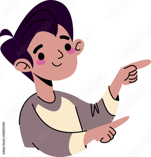 Boy Pointing with Finger