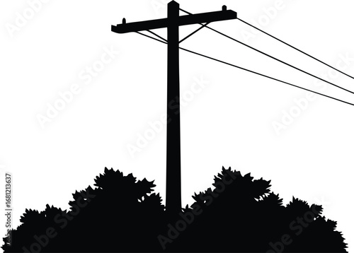 telephone wire pole silhouette vector illustration
