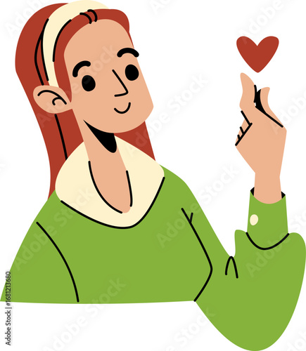 Woman Show Heart Fingers
