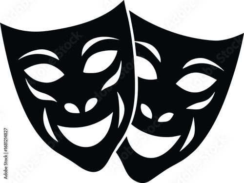 drama comedy tragedy masks vector art
