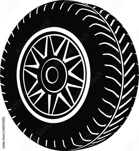 Car Wheel Rubber Tire Vector Art
