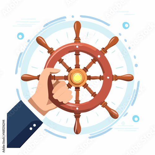 Hand On Steering Wheel Illustration
