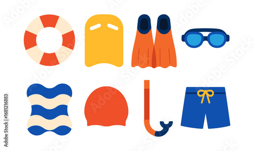 Bright aquatic gear collection for diving and swimming adventures