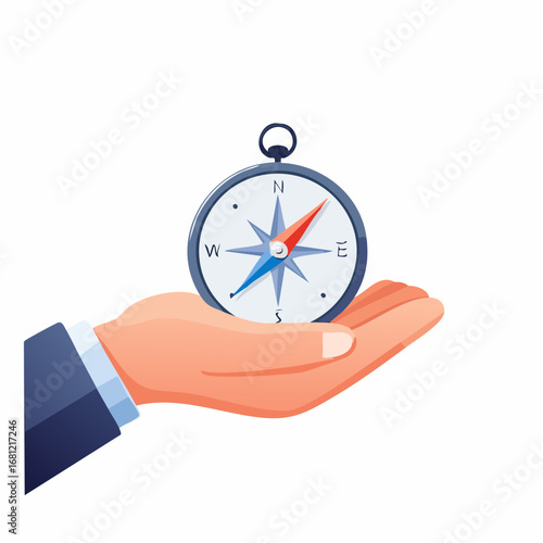 Wallpaper Mural Hand Holding Compass Guiding Direction Torontodigital.ca