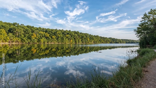 Observing Lake Hugo from a local park in Oklahoma