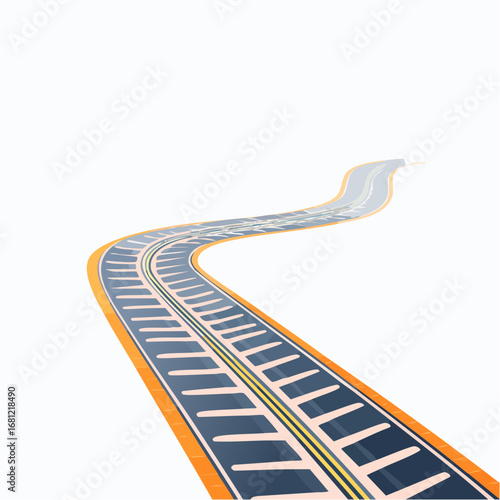 Winding Road Illustration in Vector Style