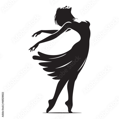 Dynamic dancer silhouette in motion