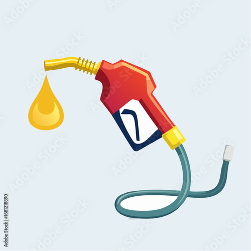 Cartoon Gas Pump Illustration With Fuel Drop