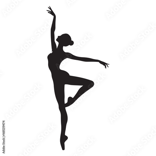 Graceful dancer performing a dynamic pose silhouette
