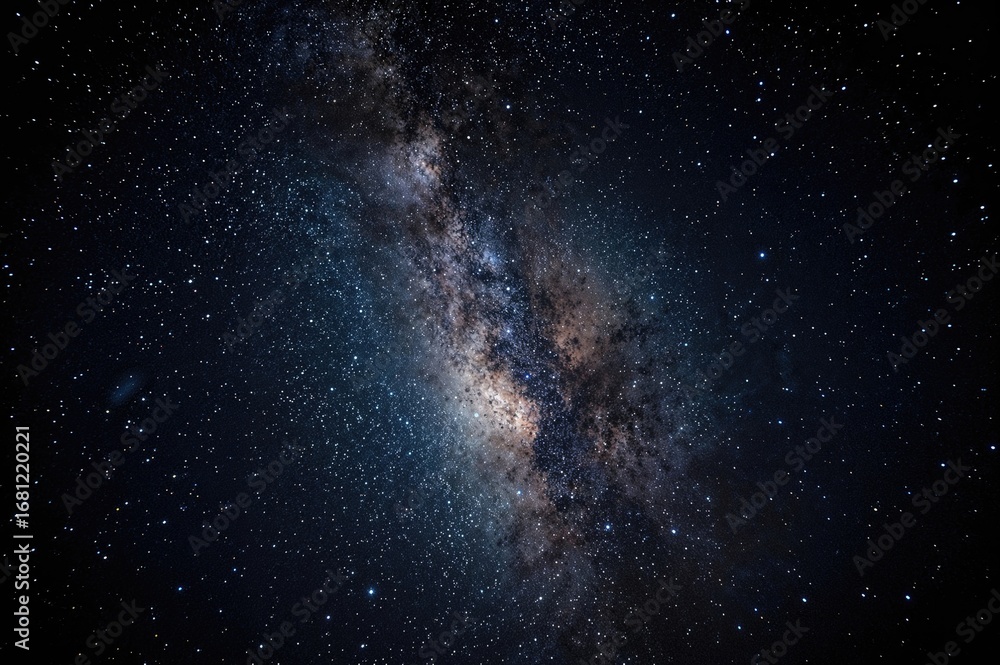 Obraz premium The Night Sky Showcases Stunning Stars and the Milky Way