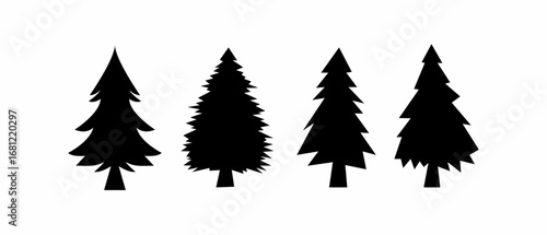 Christmas Trees Pictogram Set...