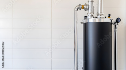 Wallpaper Mural Furnace filter air purifying household. furnace Advanced air filtration furnace chrome and matte black color. Torontodigital.ca