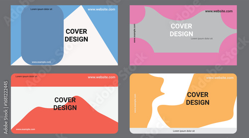 Cover Design Mockups with Abstract Organic Shapes vector