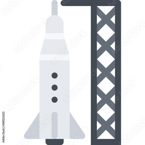 Rocket on launchpad icon