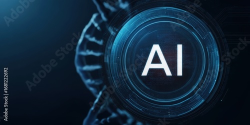Medical technology concept. Futuristic AI concept with digital DNA design.