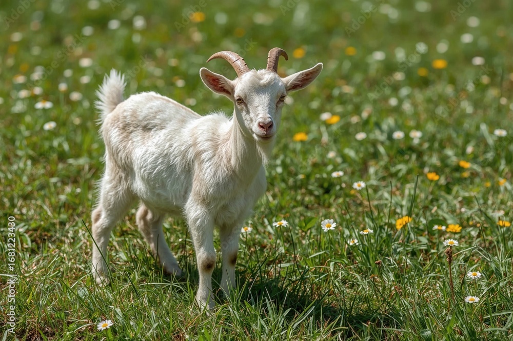 Obraz premium The lively goat shines with color