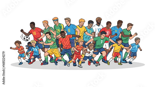 Soccer Team Celebration: A diverse soccer team celebrating their victory with a dynamic illustration that captures the raw emotion, team spirit, and passion for the beautiful game.