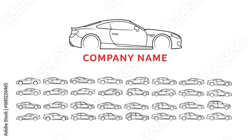Automotive Collection for Business: A diverse ensemble of automotive silhouettes, perfect for various design applications in the transportation industry.