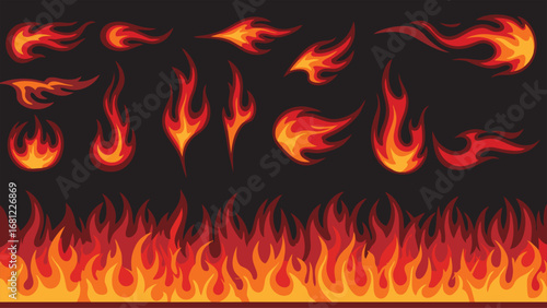 vector illustration of a fire